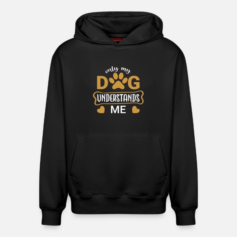 Seul mon chien me comprend - Sweat à capuche unisexe décontracté en coton biologique – de SPREAD - noir