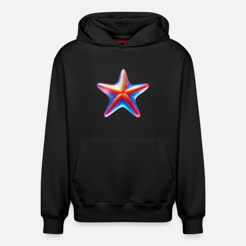 Étoile de mer - Sweat à capuche unisexe décontracté en coton biologique – de SPREAD - noir