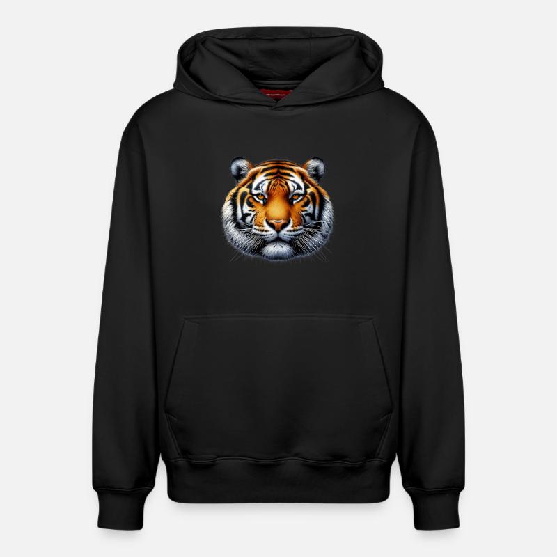 Tigre - Sweat à capuche unisexe décontracté en coton biologique – de SPREAD - noir