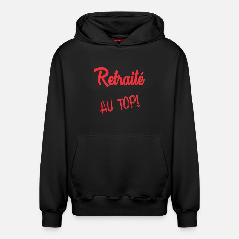 RETRAITE. RETRAITE. RETRAITEE - Sweat à capuche unisexe décontracté en coton biologique – de SPREAD - noir