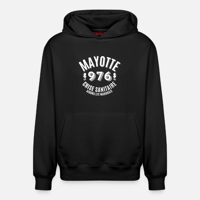 Mayotte, Mahorais, Mahoraise - Sweat à capuche unisexe décontracté en coton biologique – de SPREAD - noir