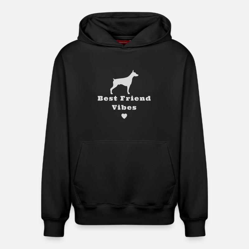 Doberman - Sweat à capuche unisexe décontracté en coton biologique – de SPREAD - noir