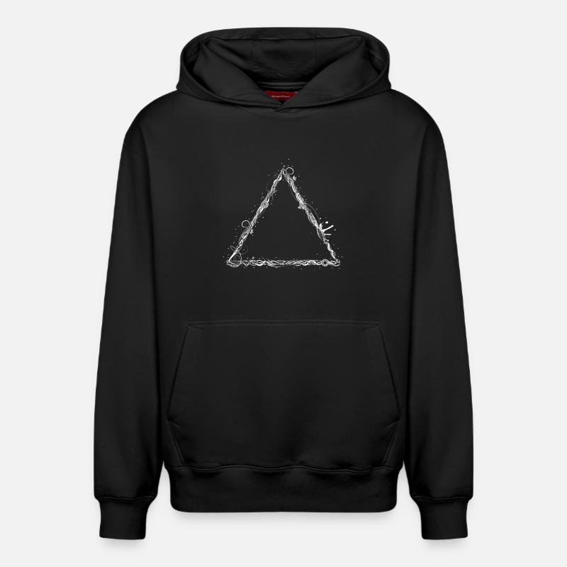 triangle blanc - Sweat à capuche unisexe décontracté en coton biologique – de SPREAD - noir