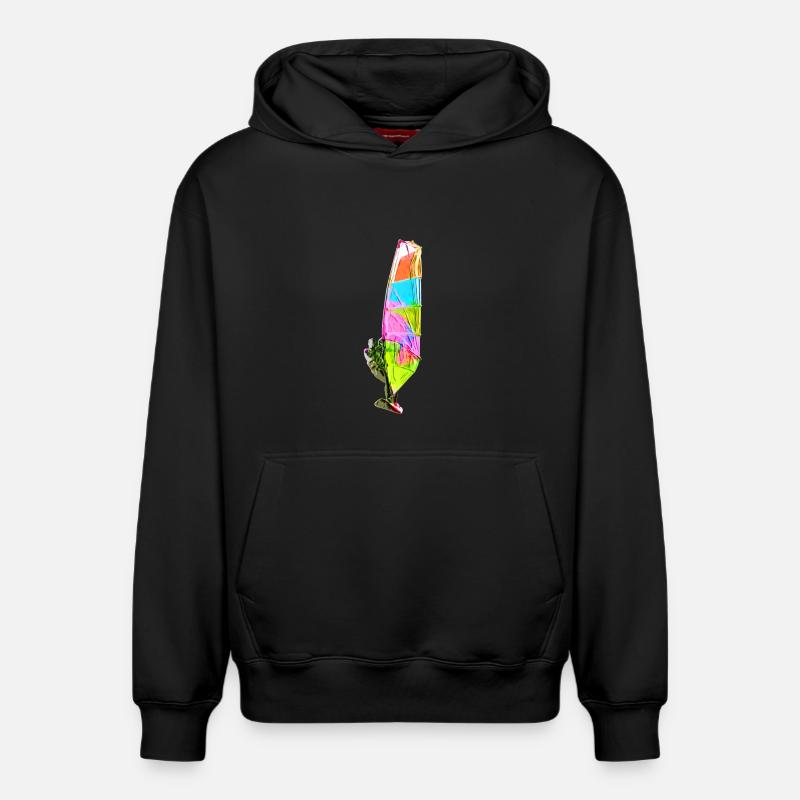 Bunter Windsurfer - Sweat à capuche unisexe décontracté en coton biologique – de SPREAD - noir