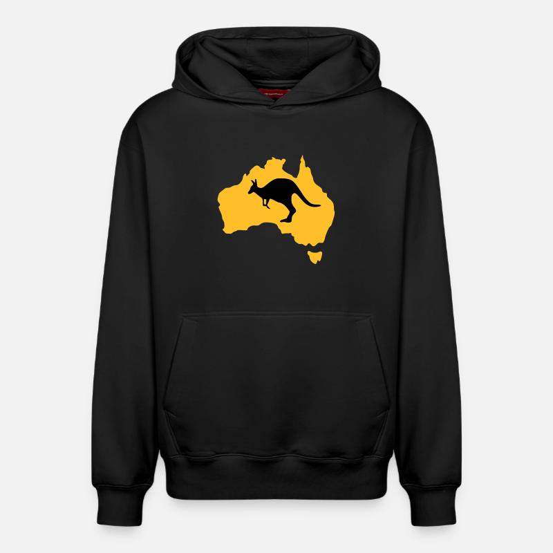 Australie - Sweat à capuche unisexe décontracté en coton biologique – de SPREAD - noir