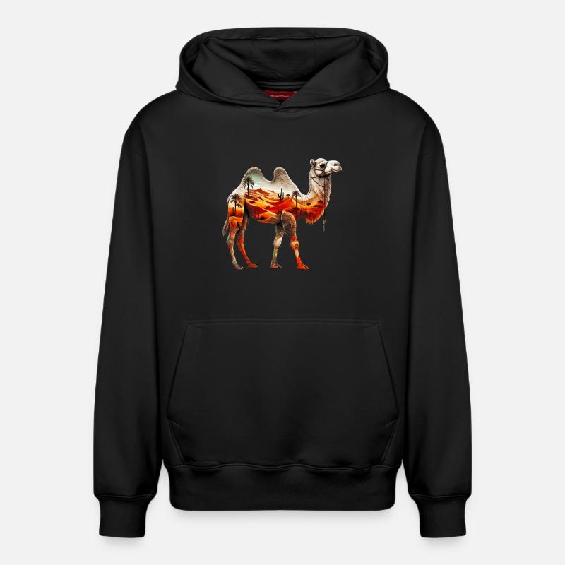 Chameau - Sweat à capuche unisexe décontracté en coton biologique – de SPREAD - noir