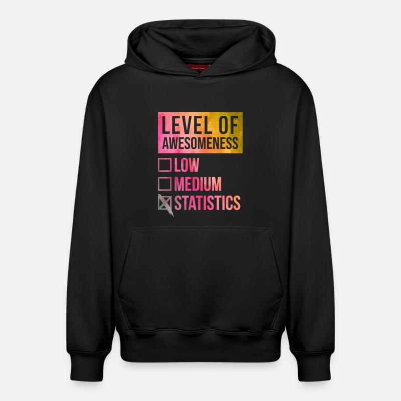statistiques - Sweat à capuche unisexe décontracté en coton biologique – de SPREAD - noir