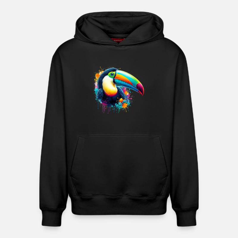 Toucan - Sweat à capuche unisexe décontracté en coton biologique – de SPREAD - noir