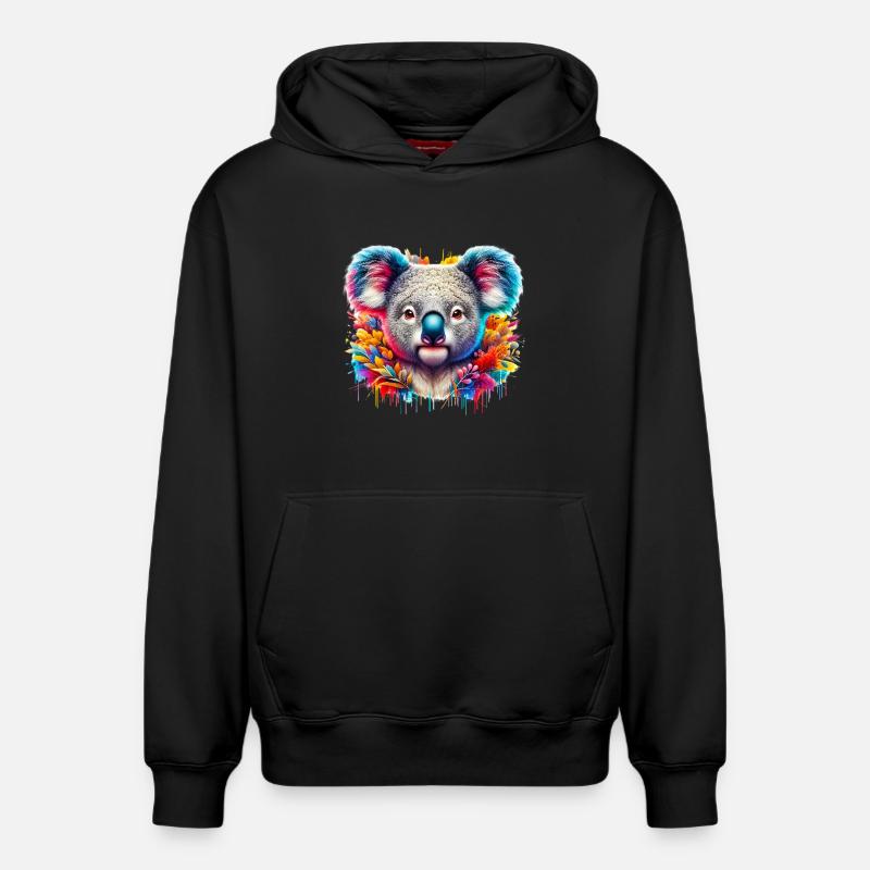 Koala - Sweat à capuche unisexe décontracté en coton biologique – de SPREAD - noir