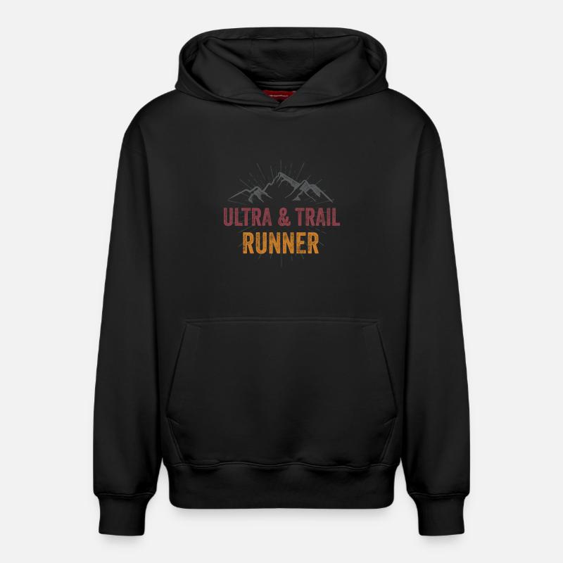 Ultra & Trail Runner - Sweat à capuche unisexe décontracté en coton biologique – de SPREAD - noir