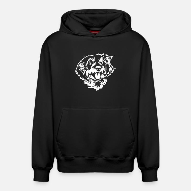 Tête de teckel "Black Edition" - Sweat à capuche unisexe décontracté en coton biologique – de SPREAD - noir