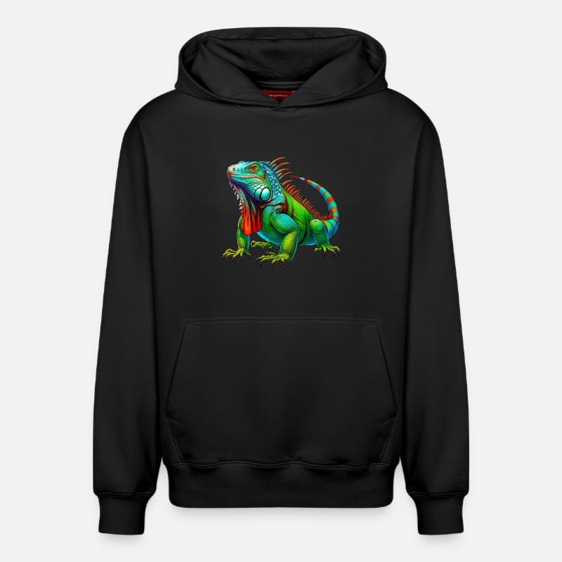 Iguane - Sweat à capuche unisexe décontracté en coton biologique – de SPREAD - noir