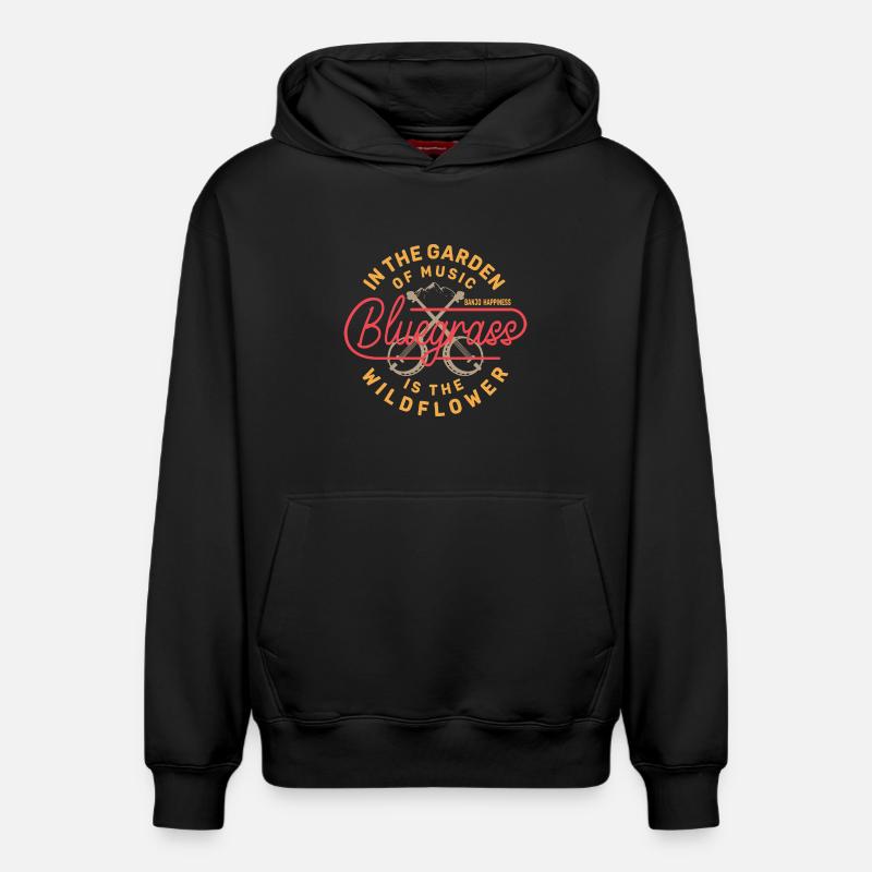 Bluegrass - Banjo Happiness - Sweat à capuche unisexe décontracté en coton biologique – de SPREAD - noir