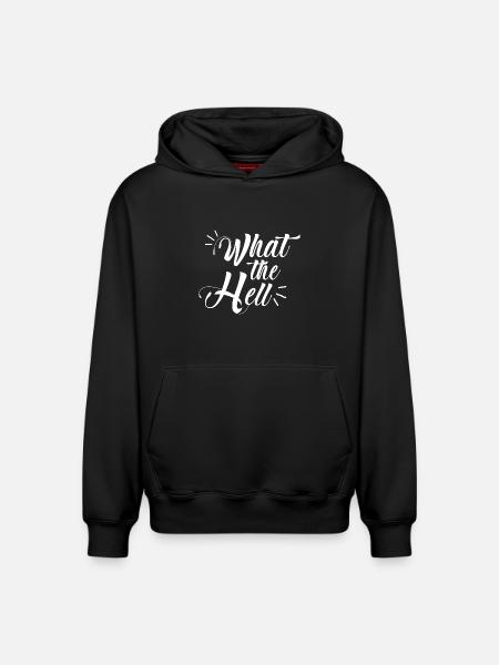 what the hell - Relaxed Unisex Organic Hoodie – von SPREAD - Schwarz