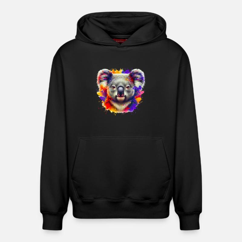 Koala - Sweat à capuche unisexe décontracté en coton biologique – de SPREAD - noir