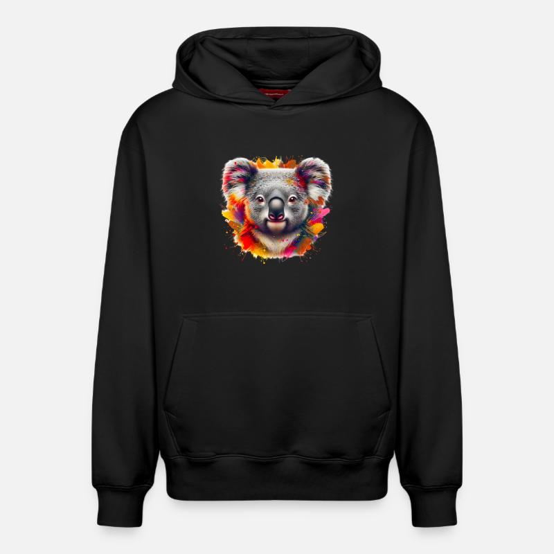 Koala - Sweat à capuche unisexe décontracté en coton biologique – de SPREAD - noir