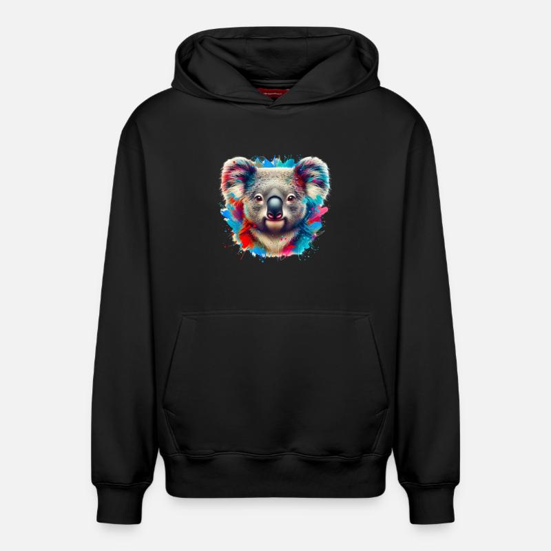 Koala - Sweat à capuche unisexe décontracté en coton biologique – de SPREAD - noir