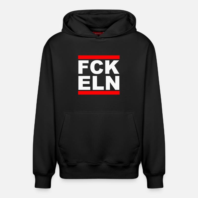 FCK ELN - Sweat à capuche unisexe décontracté en coton biologique – de SPREAD - noir