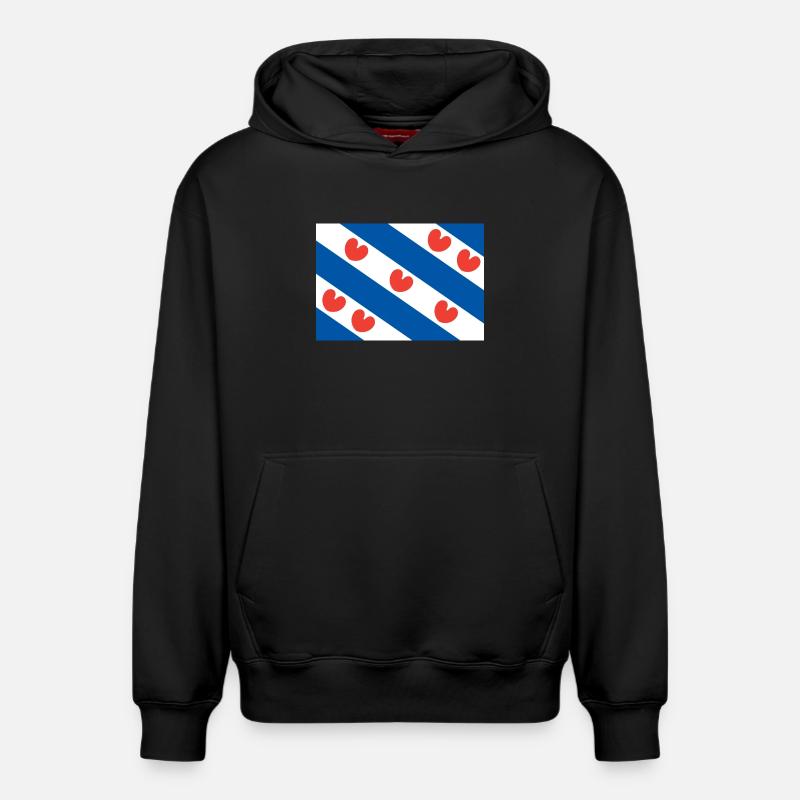 Drapeau frison - Sweat à capuche unisexe décontracté en coton biologique – de SPREAD - noir