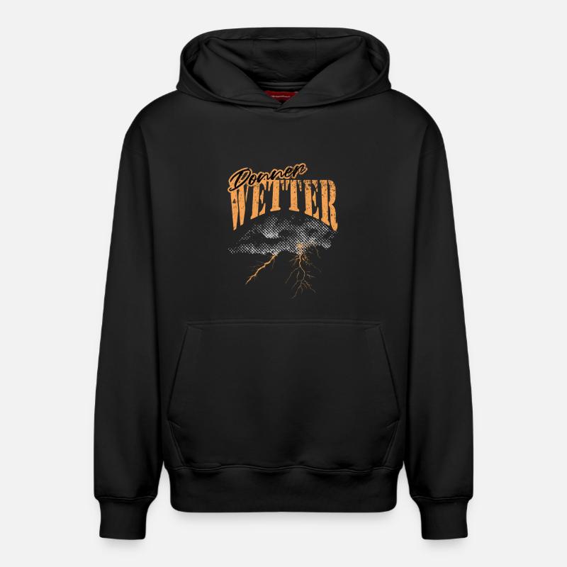 Orage, météo, conception graphique - Sweat à capuche unisexe décontracté en coton biologique – de SPREAD - noir
