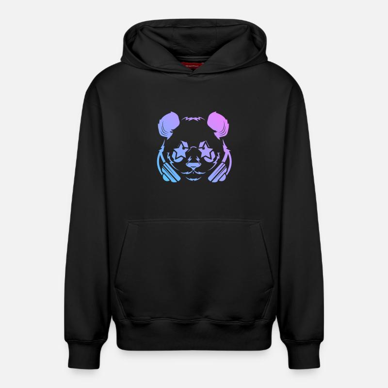 Panda Pandabär - Sweat à capuche unisexe décontracté en coton biologique – de SPREAD - noir