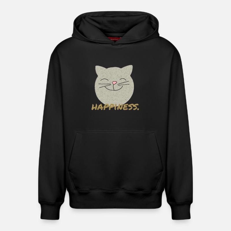 Bonheur de chat - Sweat à capuche unisexe décontracté en coton biologique – de SPREAD - noir