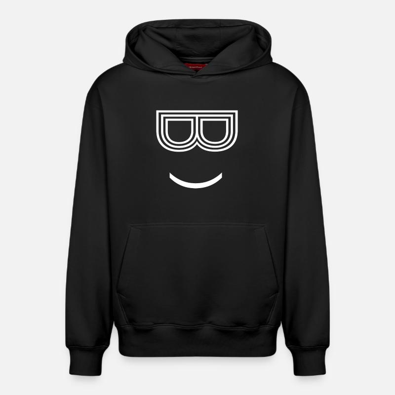 Dessin de visage cool - Sweat à capuche unisexe décontracté en coton biologique – de SPREAD - noir
