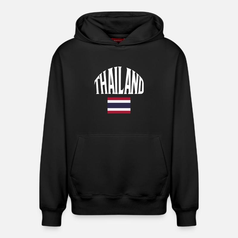Thaïlande - Sweat à capuche unisexe décontracté en coton biologique – de SPREAD - noir