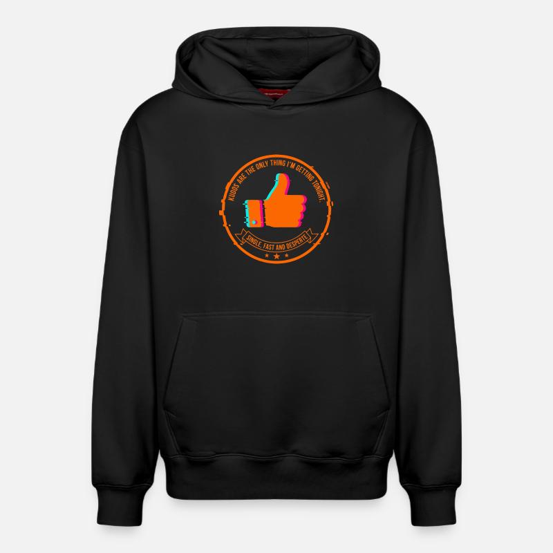 NeonThumbs Stamp : Single ce soir - Sweat à capuche unisexe décontracté en coton biologique – de SPREAD - noir