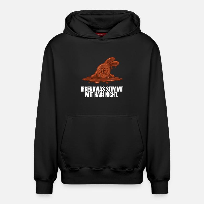 Pâques du lapin en chocolat - Sweat à capuche unisexe décontracté en coton biologique – de SPREAD - noir