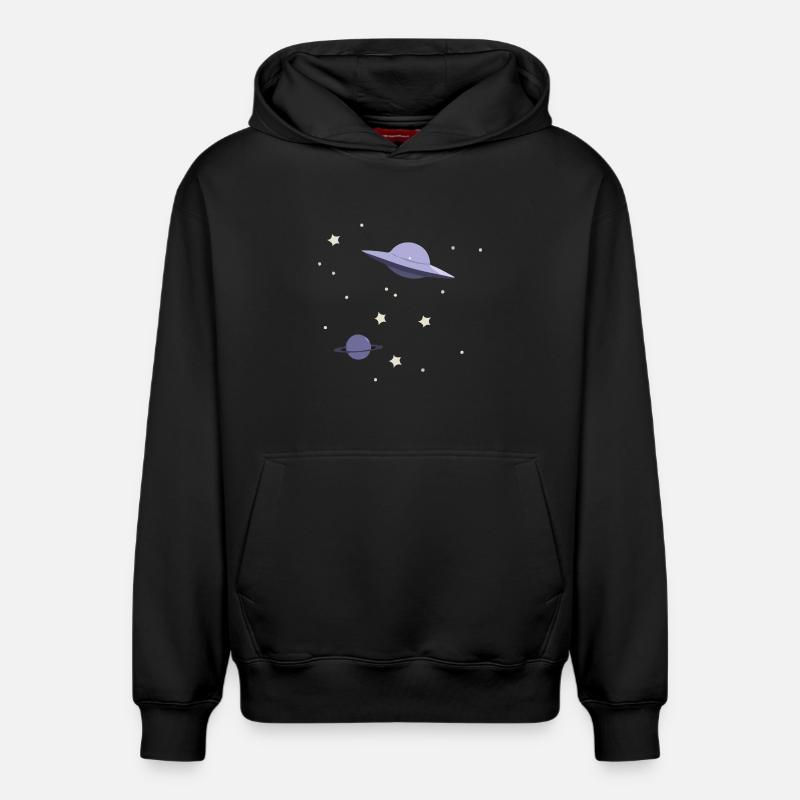 OVNI dans l’espace - Sweat à capuche unisexe décontracté en coton biologique – de SPREAD - noir