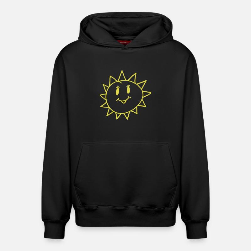 Soleil - Sweat à capuche unisexe décontracté en coton biologique – de SPREAD - noir