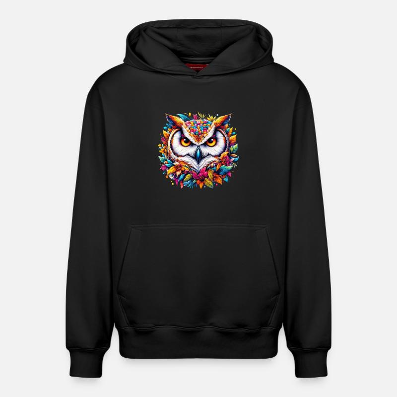 Hibou - Sweat à capuche unisexe décontracté en coton biologique – de SPREAD - noir