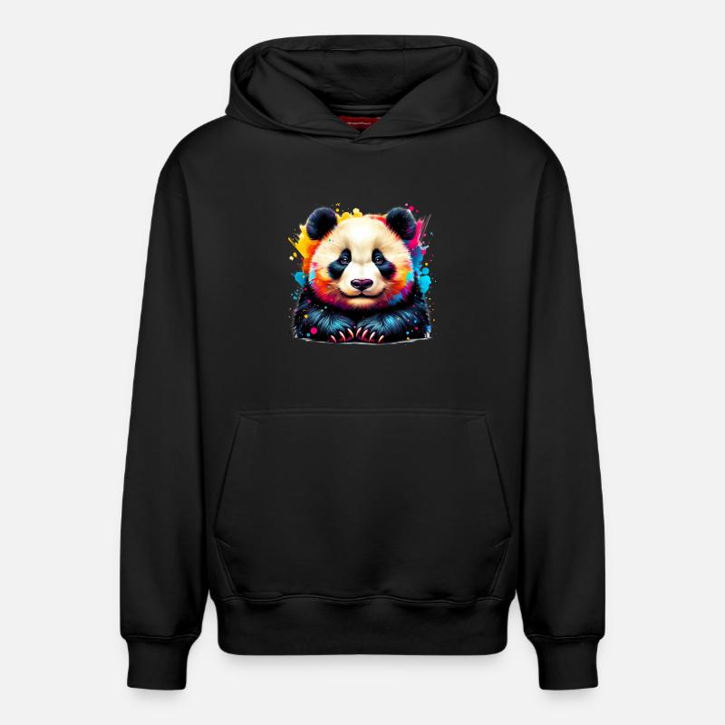 Panda - Sweat à capuche unisexe décontracté en coton biologique – de SPREAD - noir