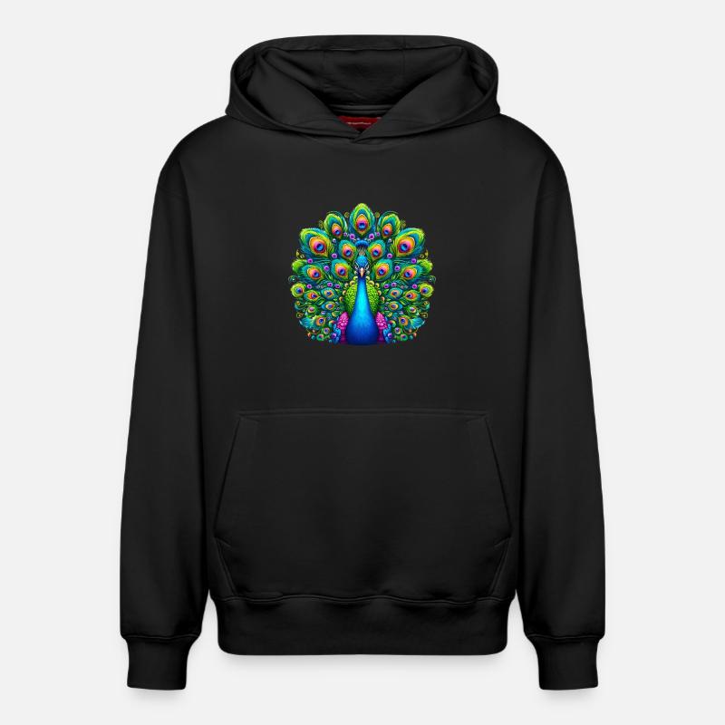 Paon - Sweat à capuche unisexe décontracté en coton biologique – de SPREAD - noir