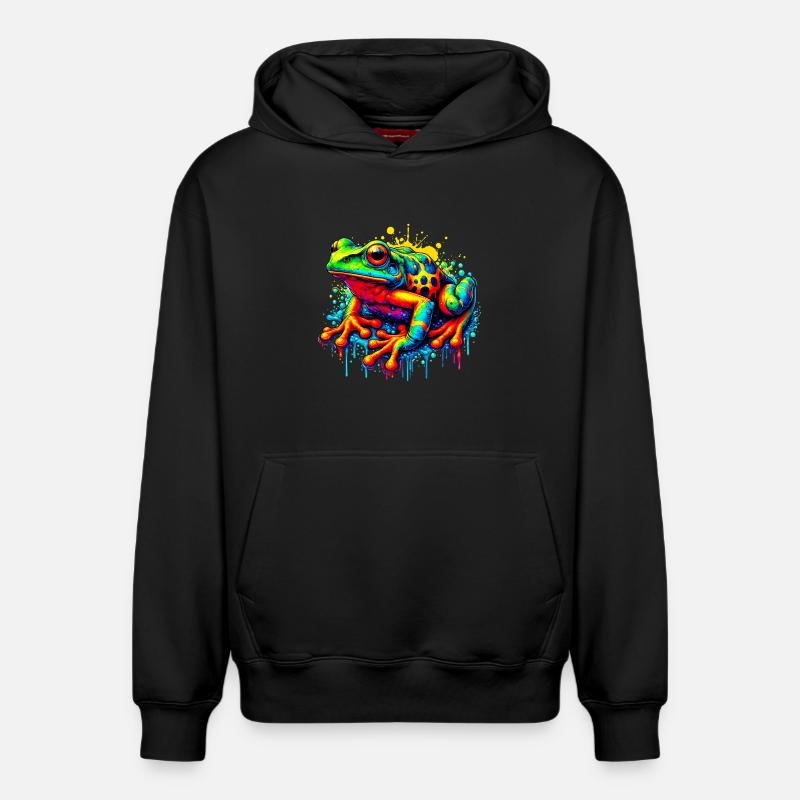 Grenouille - Sweat à capuche unisexe décontracté en coton biologique – de SPREAD - noir
