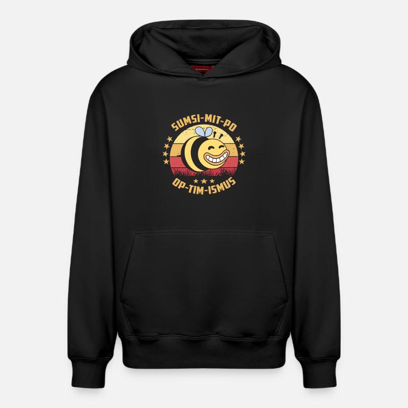 Optimismus oder Sumsi mit Po - Relaxed Unisex Organic Hoodie – von SPREAD - Schwarz