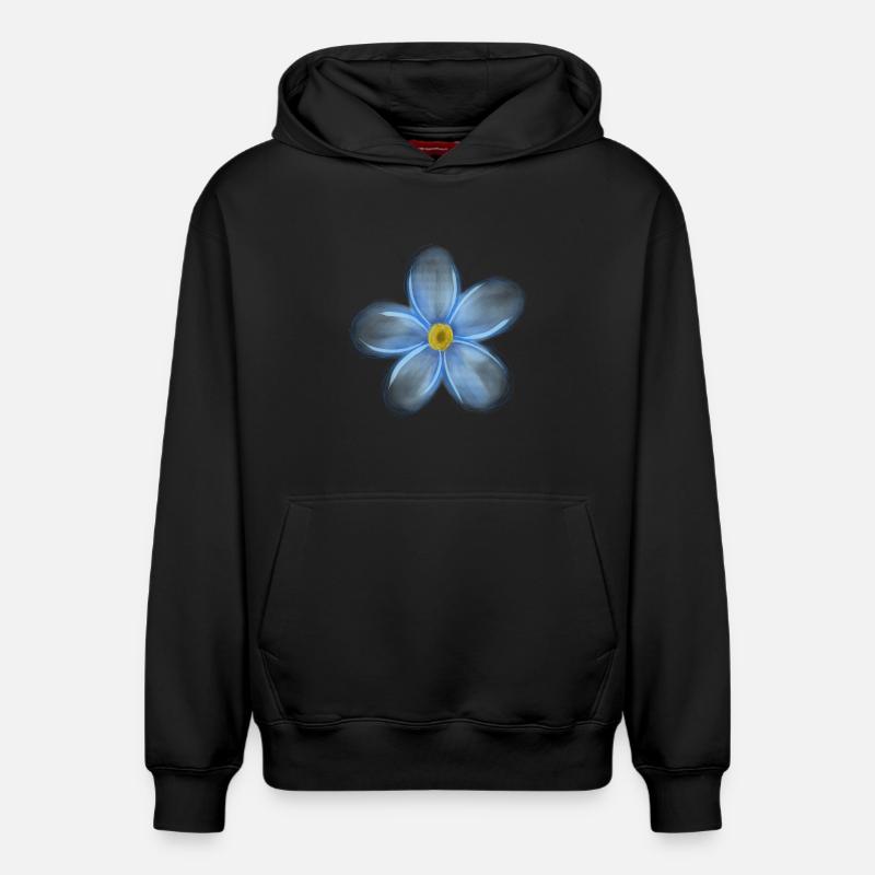 Myosotis - Sweat à capuche unisexe décontracté en coton biologique – de SPREAD - noir