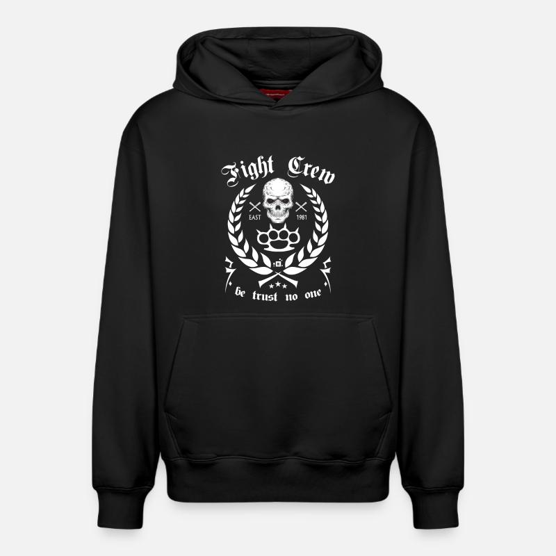 Équipe de combat - Sweat à capuche unisexe décontracté en coton biologique – de SPREAD - noir