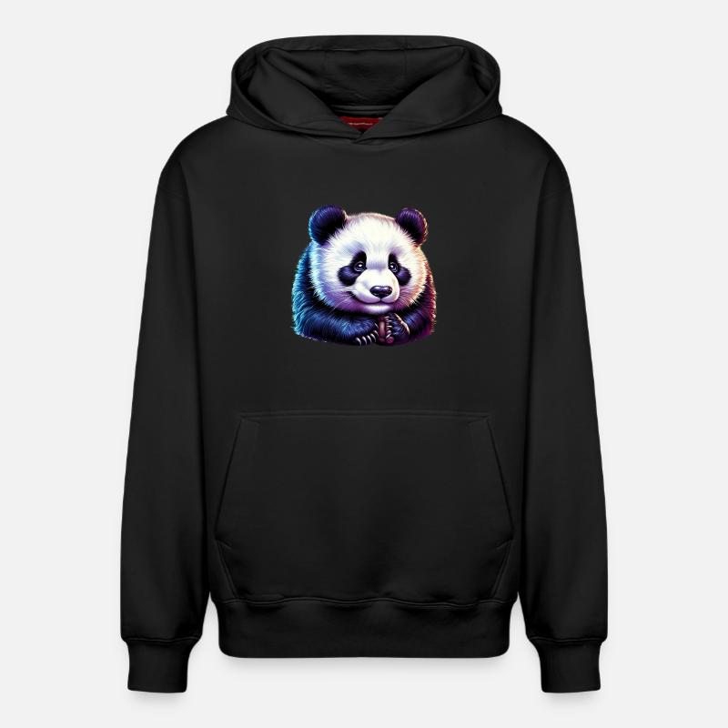 Panda - Sweat à capuche unisexe décontracté en coton biologique – de SPREAD - noir