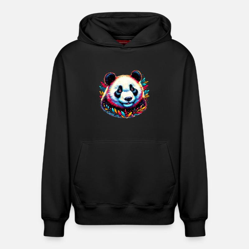 Panda - Sweat à capuche unisexe décontracté en coton biologique – de SPREAD - noir