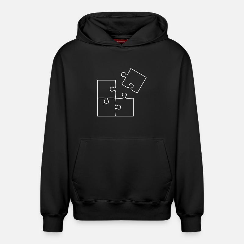 Puzzle - Sweat à capuche unisexe décontracté en coton biologique – de SPREAD - noir