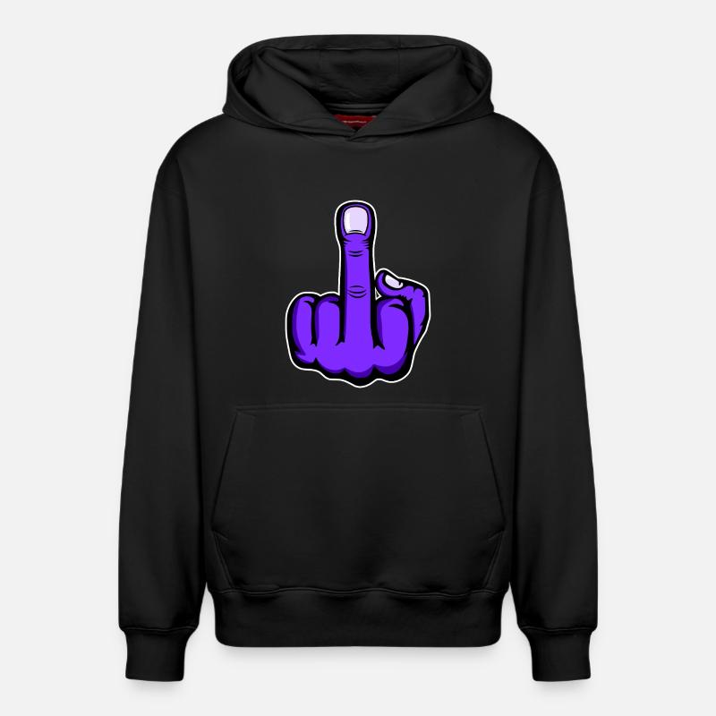 Mittelfinger_Lila - Sweat à capuche unisexe décontracté en coton biologique – de SPREAD - noir