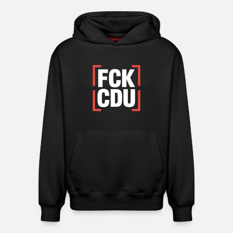 FCK CDU - Logo anti-CDU/CSU - Sweat à capuche unisexe décontracté en coton biologique – de SPREAD - noir