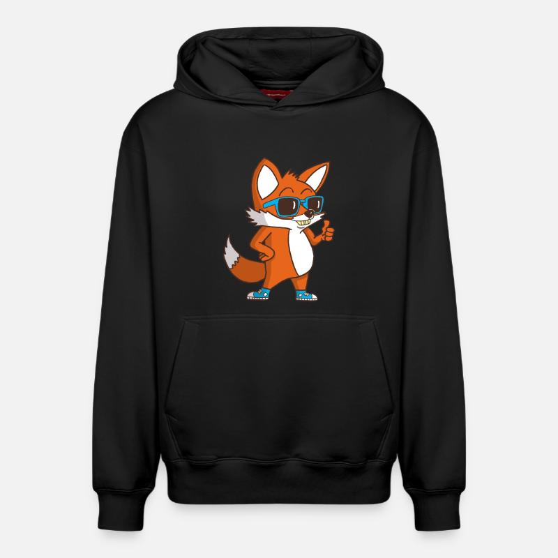 Renard cool - Sweat à capuche unisexe décontracté en coton biologique – de SPREAD - noir