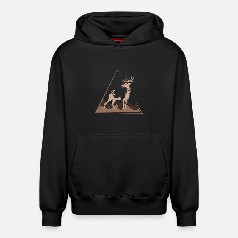 Deer Deer Cadeau de Noël - Sweat à capuche unisexe décontracté en coton biologique – de SPREAD - noir