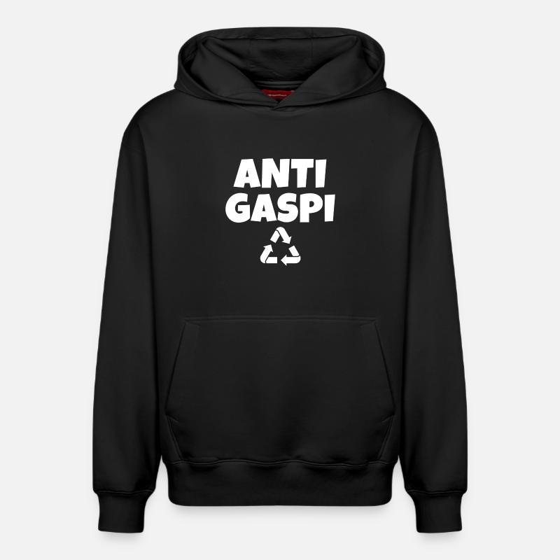 anti-gaspi, anti-gaspillage, recycler - Sweat à capuche unisexe décontracté en coton biologique – de SPREAD - noir