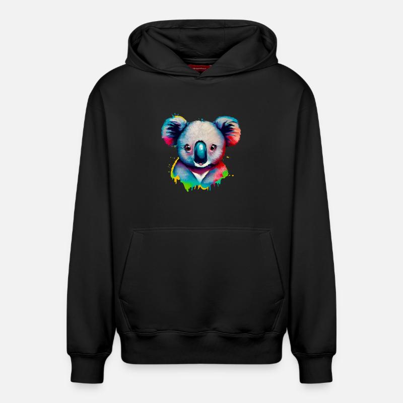 Koala - Sweat à capuche unisexe décontracté en coton biologique – de SPREAD - noir