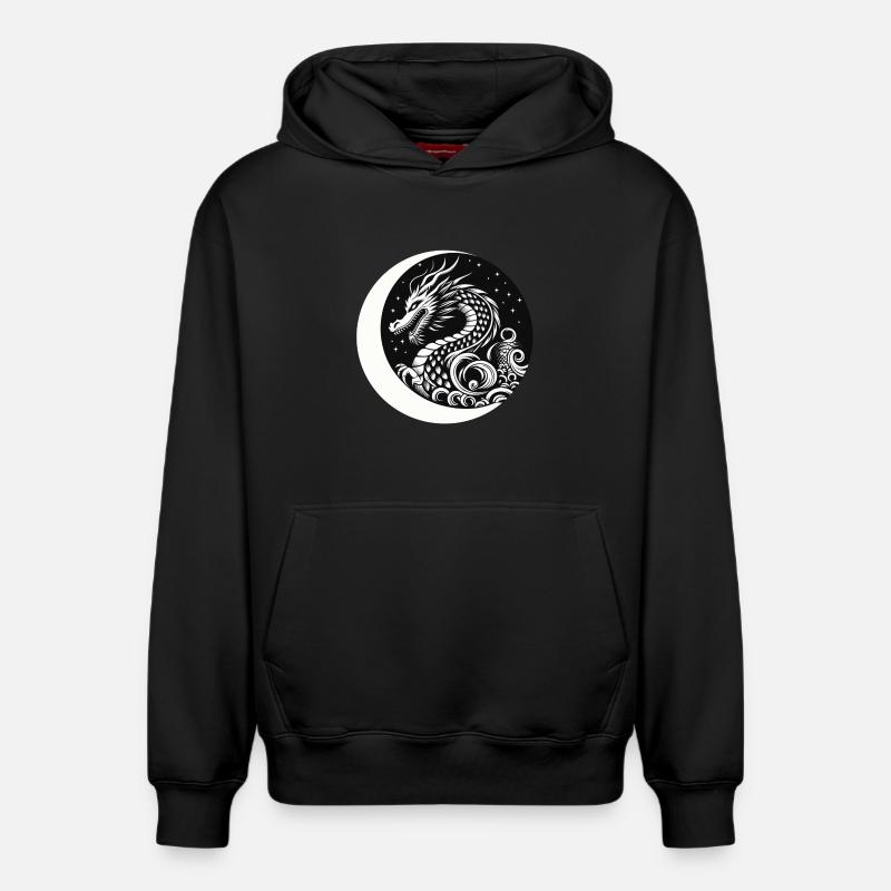 Dragon chinois - Sweat à capuche unisexe décontracté en coton biologique – de SPREAD - noir