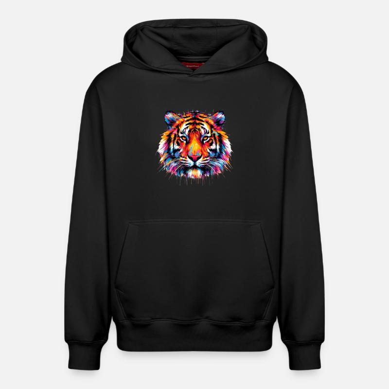 Tigre - Sweat à capuche unisexe décontracté en coton biologique – de SPREAD - noir